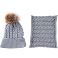 thumbnail image 4 of (gris) Gorro de invierno con bufanda para bebé - Gorro de punto con pompón de invierno de 0 a 36 meses, conjunto de gorros y bufandas para niños, niñas y niños, 4 of 5