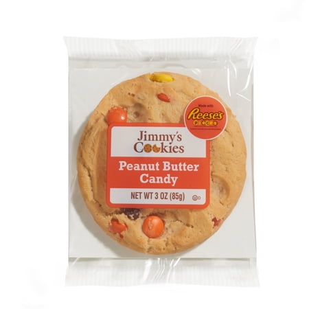 Jimmy's Cookies Peanut Butter Candy Made with Reese's Pieces Bakery Cookie, 3oz, 1 Count, Baked, Ready to Eat