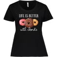 thumbnail image 3 of Inktastic Life is Better with Donuts Women's Plus Size T-Shirt, 3 of 5