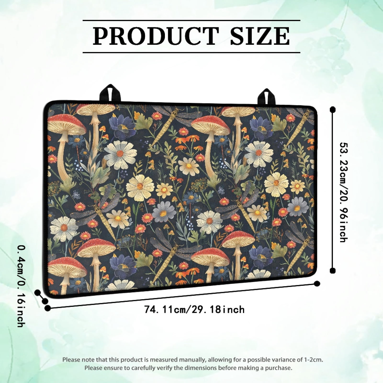 Renewold Electric Stove Cover Glass Stove Top Cover Heat Resistant Anti-slip Stovetop Protector Cover Cooktop Mat Extra Counter Space Extra Large, Mushroom Dragonfly Floral