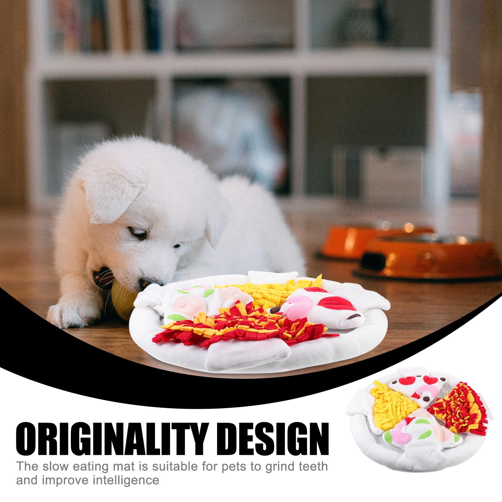 TABLZONE Pet Snuffle Mat for Dogs, Soft Fleece Puzzle Toy, Interactive Feeding Mat, 1 Piece, Multi-Color