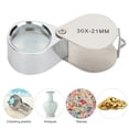 thumbnail image 3 of Portable Jewelers Magnifier, Identifying Jewelry Optical Glass Lens with Hook Mini Glass Magnifier, for Tabulating Checking Jewelry Silver, 3 of 7