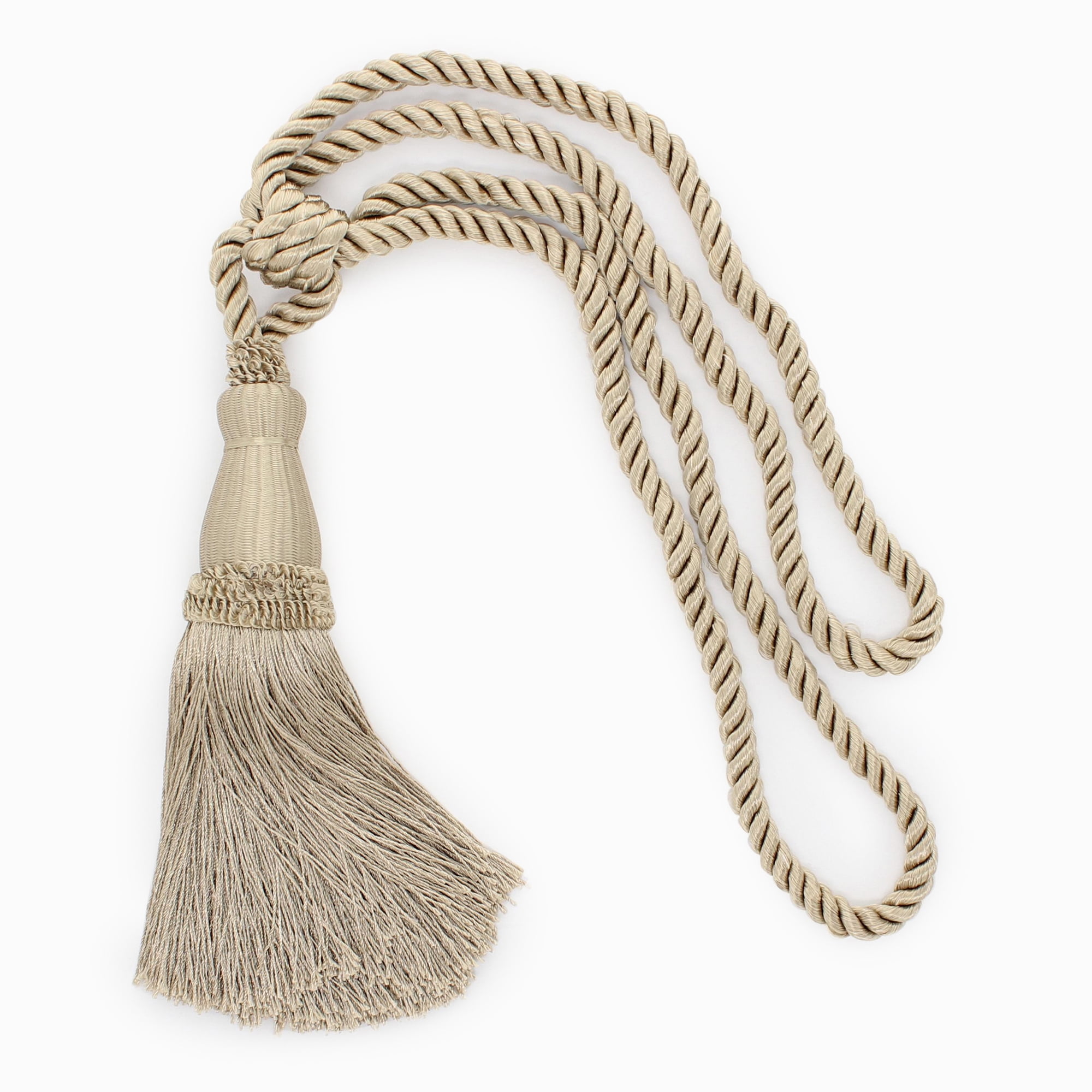 Elegant Brass Beige Curtain & Drapery Tassel Tieback8 1/2 Inch Tassel