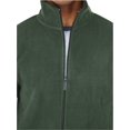 thumbnail image 7 of ToBeInStyle Men's Zip Up Long Sleeve High Collar Polar Fleece Jacket - Dark Green - Small, 7 of 7