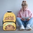 thumbnail image 2 of Uorisanigo Capybara Print Kids Children School Backpack 17 inch, Breathable Mesh Backpack with Side Water Bottle Pocket, Ideal for Nursery Preschool and Travel, 2 of 7