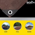 thumbnail image 2 of Lona ultra resistente impermeable cubierta grande | Marrón 10' x 10' 16 Mil de espesor | Lonas a prueba de desgarros | Material de tejido grueso resistente a los rayos UV, ideal para toldo de lona, ​​, 2 of 5