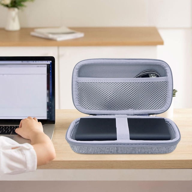 Estuche rígido para banco de energía, bolsa organizadora electrónica, estuche de transporte para cardán, bolsa protectora Eva, caja de almacenamiento Gris Pequeño
