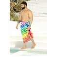 thumbnail image 4 of HAPPY BAY Men's Pareo Swim Trunk Surfing Sarong LGBTQ Pride Rainbow Stripe Long Beach Wrap One Size Colorful, Abstract Summer Vacation Party, 4 of 5