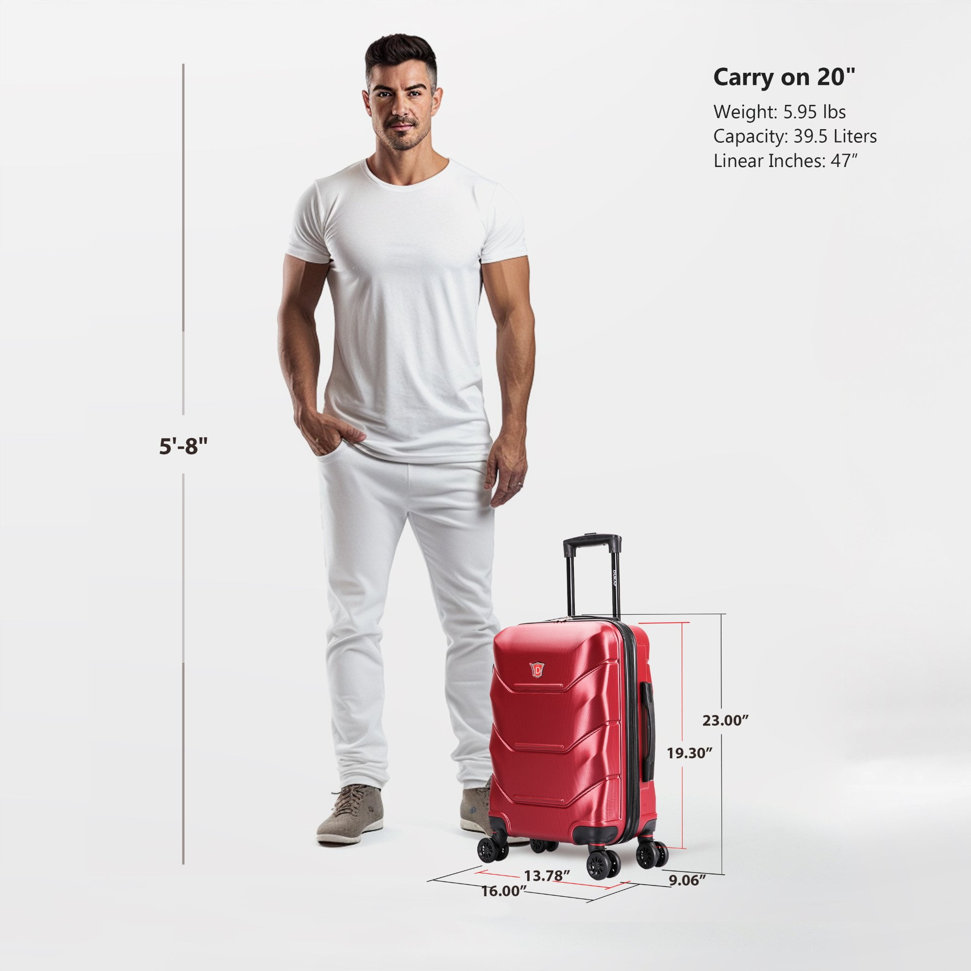 DUKAP Zonix 20" Lightweight Hardside Spinner Carry on Luggage