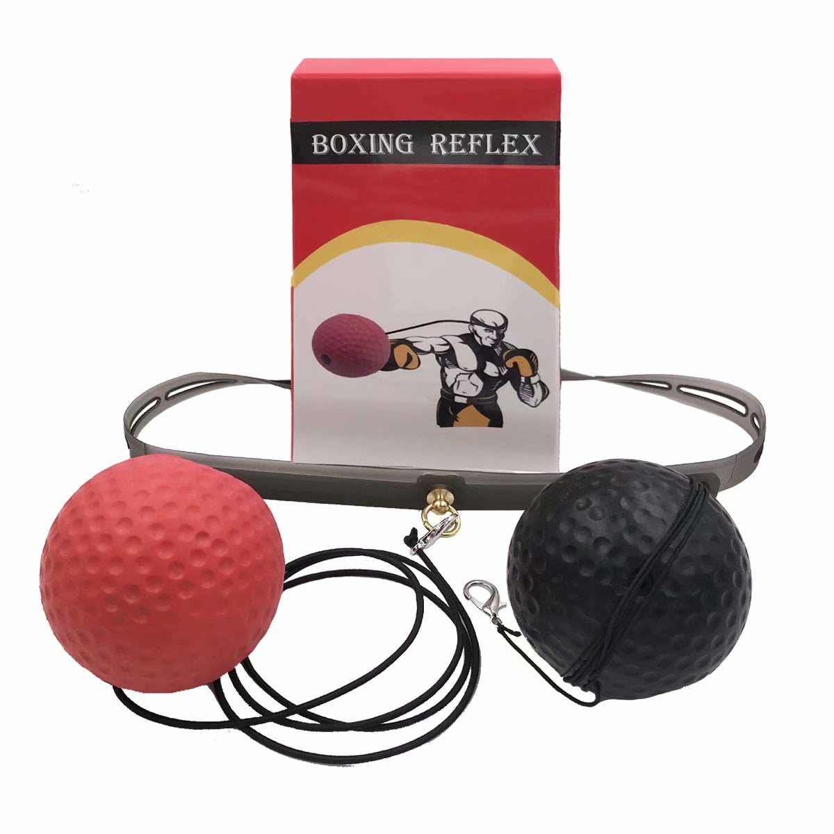 Suitable for Agility Reflex 2 Pcs High Density Rubber Foam Bounce and Boxing Reflex Ball Set with Headband Silicone Hexagonal Reaction Ball Boxing Equipment at Home and Coordination Training 