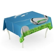 SIDONKU Blue Course Golf Green Ball Club Field Grass Idyllic Meadow Season Tablecloth Table Desk Cover Home Party Decor 60x120 inch