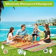 thumbnail image 4 of Mantel de picnic impermeable de 200 x 200 cm, tapete de playa sin arena, manta de picnic grande, portátil con asa, tapete para playa, senderismo, viajes, jardín, mantel naranja, 4 of 5