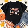 thumbnail image 2 of Divertido Y Lindo Estampado De Halloween Nuevo Negro Señoras top Moda Manga Corta Blanco Camiseta Rosa Primavera Y Verano Ropa Regalos, 2 of 3