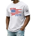 thumbnail image 3 of USA 250 Years of Freedom Commemorative T-Shirt with Liberty Statue and Stars and Stripes Graphic and Short Sleeves Featuring Soft Cotton Feel&nbsp; White L, 3 of 6