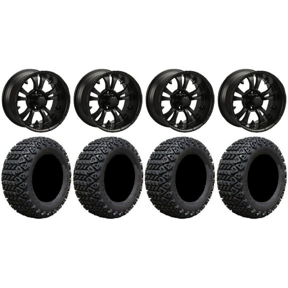 LSI Warlock 14" Black Golf Wheels 23x10-14 X-Trail Tires Yamaha