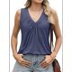 thumbnail image 2 of Camiseta Sin Mangas Informal para Mujer, Azul Marino, Talla XL, 2 of 10