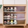 thumbnail image 3 of ROSENICE Blue Double Layers Shoes Rack for Storage Made of PP Material 4 Pieces, 3 of 5