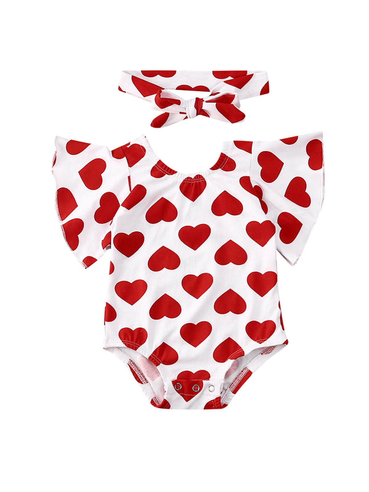Details about   Infant Baby Girls Valentine's Day Romper Bodysuit+Hearts Suspender Skirt Outfits
