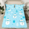 thumbnail image 2 of Feelyou Kids Xmas Snowman Full Size Sheets, Kawaii Christmas Gift Bed Sheets, Happy Festival Sheet Sets, Lightweight Room Decor,4 Pieces, 2 of 7