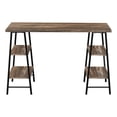thumbnail image 6 of 48" Brown Computer Desk for Home Office - Modern Laptop Desk w/ Drawers, Black Metal Frame & Laminate Top. Ideal for Work/Study. Durable & Stylish Design., 6 of 10