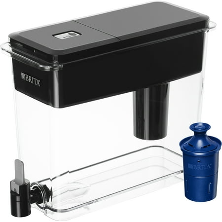 Brita Extra Large 18 Cup Ultramax Water Dispenser With 1 Longlast Filter - Bpa Free -Jet