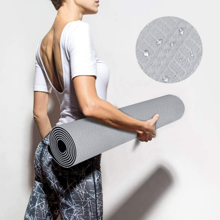 ATIVAFIT Non Slip TPE Yoga Mat Eco Friendly Exercise Workout Mat with Carrying Strap Types of Yoga Extra Large Exercise 72x24x0.24 Inch Walmart