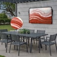 thumbnail image 6 of Outdoor TV Cover 40x25x4.5in, Red Gradient Marble Art Weatherproof TV Screen Protector with Zipper, Ombre Stripe Outside Television Cover Fits Up to 40-43", 6 of 9