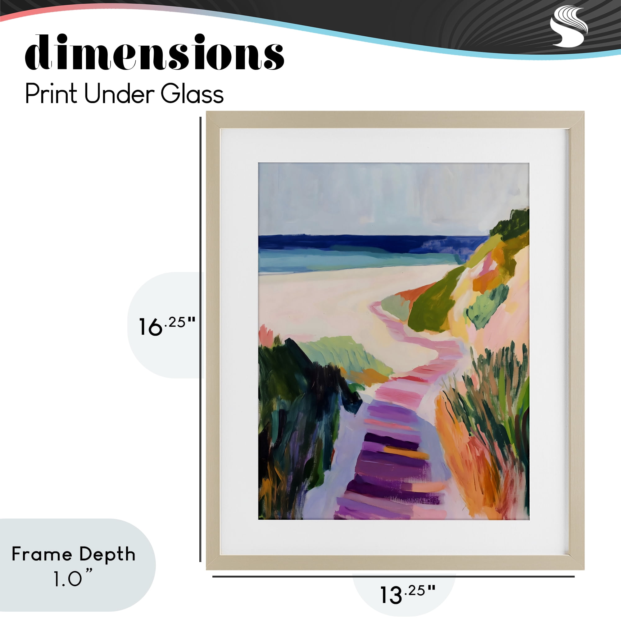 Stupell Industries Pastel Beach Pathway to Shore Birch Framed Print Under Glass, design by The Prints Vibe