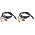 thumbnail image 1 of Cable Adaptador De Conector De 3,5 Mm A 3 Rca Cable de datos Jack de 3,5 mm a 3 RCA Cable adaptador Audio Video AV Converter 1.2M 4FT (2 piezas), 1 of 8