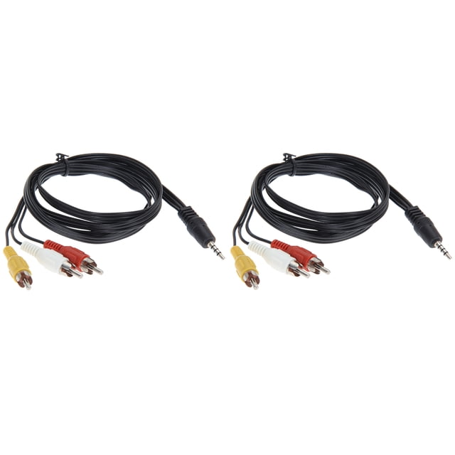 Cable Adaptador De Conector De 3,5 Mm A 3 Rca Cable de datos Jack de 3,5 mm a 3 RCA Cable adaptador Audio Video AV Converter 1.2M 4FT (2 piezas)