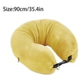 thumbnail image 2 of Stuffable Travel Neck Pillow Fillable Storage Bag Holds 8-10 Clothing Items Adjustable Velvet Airplane Rest Cushion for Flights Vacations Car Road Trips, 2 of 8