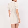 thumbnail image 5 of Sexlip Womens Dress Puff Sleeve Button Detail Belted Waist Soft Fabric Relaxed Silhouette for Casual Outings Beige XXL, 5 of 8