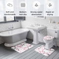 thumbnail image 6 of Vintage Pink Gray Circle Lines Bathroom Rugs Set Abstract Art White Background Non Slip Absorbent Soft Bath Mats 3 Piece Set with Bathroom Rug, U-Shaped Floor Mat, Toilet Seat Cover Large Size, 6 of 9