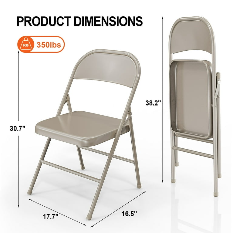 Zimtown Piece Metal Folding Chair, Iron Portable Chair for
