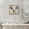 thumbnail image 3 of WFSposter Farm Animal Wood Wall Art: Farmhouse Cow Framed Print Decor Rustic Picture Funny Cattle Portrait Painting Cute Calf Artwork for Bathroom Bedroom Kitchen Living Room, 3 of 6