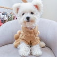 thumbnail image 3 of Dog Sweater Dress Turtleneck Polka Dog Sweaters Knitwear Warm Pet Sweater with Pom Pom Ball, 3 of 10