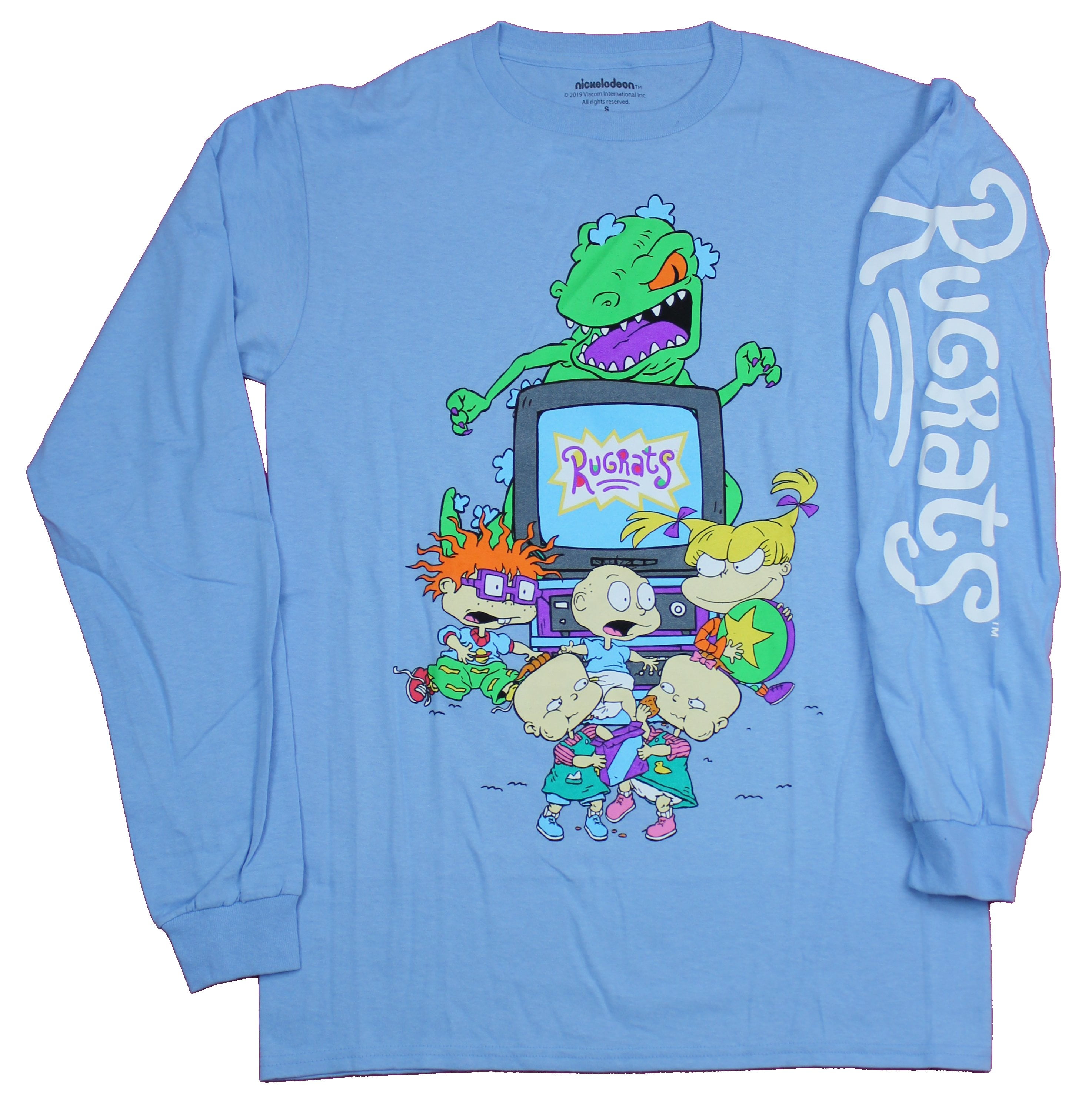 Rugrats Mens Long Sleeve T-Shirt - Chuckie & More Playing With Reptar ...
