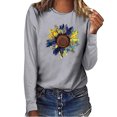 thumbnail image 1 of Chemises & Blouses Économies de Vacances! Aqestyerly T-Shirt Décontracté Imprimé pour Femmes Col Rond Manches Longues, 1 of 4