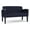 Open House Navy, variant on Belmont Lounge Lobby Reception Waiting Loveseat / Black Steel Legs / Navy Blue
