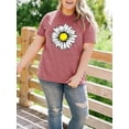 thumbnail image 5 of XCHQRTI Daisy T Shirts Women Plus Size Graphic Tshirts Casual Short Sleeve Oversized Tee, 5 of 7