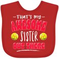 thumbnail image 3 of Inktastic That's My Awesome Sister out There with Softballs Boys or Girls Baby Bib, 3 of 4