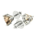 thumbnail image 2 of 14K Solid Gold Screw Back Stud Earrings for Women | 1.5 cttw Heart Cut Yellow Moissanite | White Gold, 2 of 5