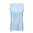 thumbnail image 2 of Delayuji Women's 2025 New Solid Color V Neck Pull Strip Sleeveless Loose Chiffon Vest Women's Top Vest Suspender Strap Blue Xxl Chiffon Spring Tops for Women, 2 of 4