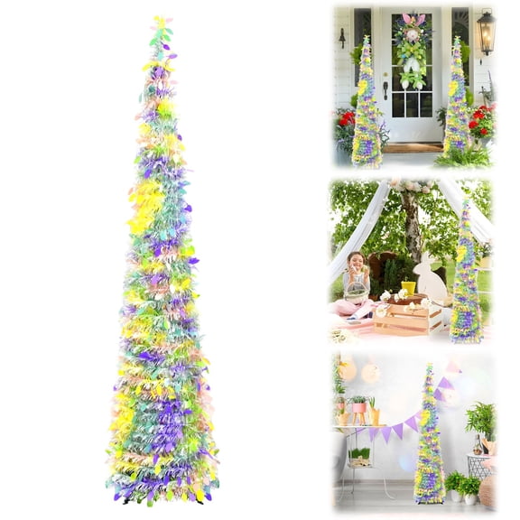 Desktop Decor,Easter Tree Ornaments Tree With Colored Eggs Artificial Easter Tree Up Foldable Pencil Easter Tree Pre Installed Light Pencil Easter Tree For Indoor And Outdoor Easter Decorat