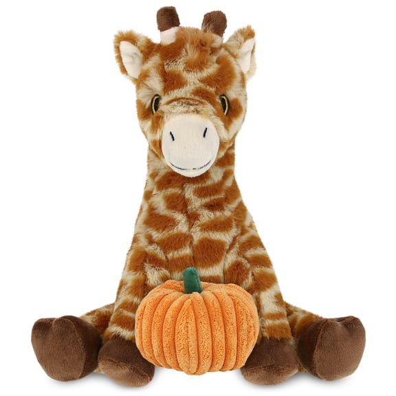 DolliBu Eco Friendly Super Soft Giraffe Stuffed Animal with Pumpkin Decor - Pumpkin Plush Animal for Fall, Halloween and Thanksgiving, Pumpkin Toy for Baby, Kids, Adults - 10 Inches