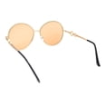 thumbnail image 4 of Womens Oversize Round Inlay Tortoise Metal Rim Fashion Sunglasses Gold - Orange, 4 of 4