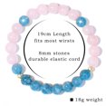thumbnail image 1 of Pulsera de cuarzo rosa para mujer, brazalete de cuentas de cristal rosa, piedra Natural elástica, joyería curativa, regalo de Reiki, 1 of 4