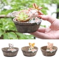 thumbnail image 2 of Juego De 3 De Resina Animal Con Orificio De Drenaje, Tazón Decorativo Para Jardín Para Oficina Soledad Maceta suculenta de resina, 2 of 10