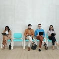 thumbnail image 2 of VINGLI Blue Waiting Room Chairs, 5-Pack PU Church Chairs Conference Room Chairs Stackable Chairs, Office Guest Chairs & Reception Chairs Stacking Chairs for Meeting, Office Lobby, Simple&Space-Saving, 2 of 9