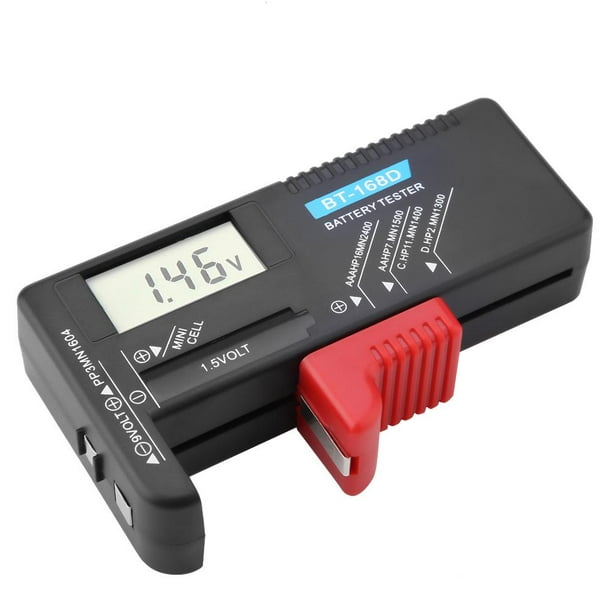 Cergrey BT-168D, testeur numérique de tension de batterie, LCD numérique  universel AA / AAA / C / D / 9V / 1.5V, testeur de tension de batterie de  piles bouton BT-168D